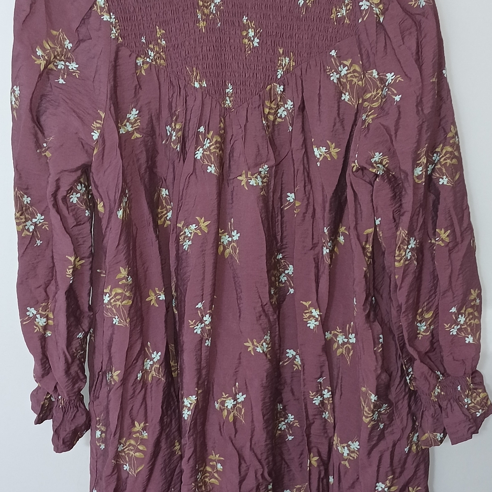 A New Day Mauve Floral Textured Top